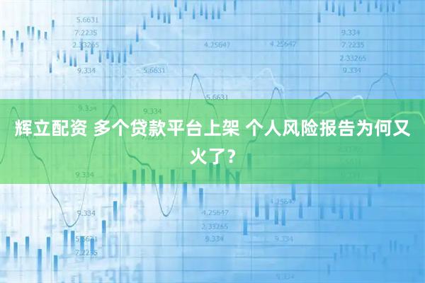 辉立配资 多个贷款平台上架 个人风险报告为何又火了?
